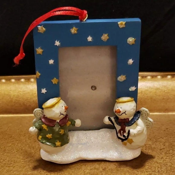 Snowman Christmas Holiday Photo Ornament Frame Or Free Standing Frame - Picture 4 of 7